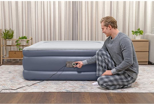Bestway Air Mattress Double with Integrated Electric Pump Airbed Queen 203x152x51cm
