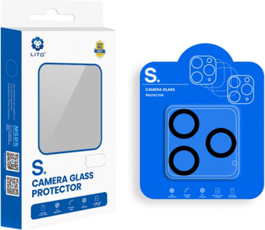 Lito S+ Camera Protection Tempered Glass Transparent / Black for the iPhone 14 / 14 Plus