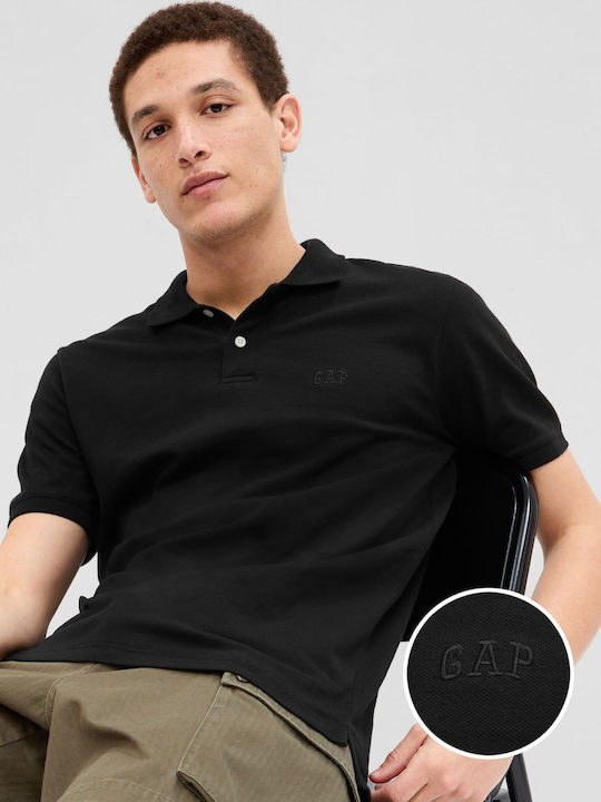 GAP Herren Kurzarmshirt Polo Schwarz