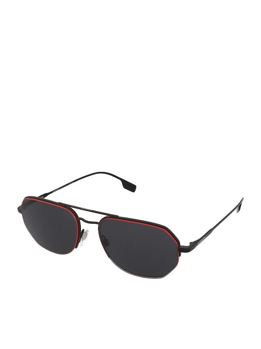 Burberry Unisex Sunglasses with Black Metallic Frame and Grey Lenses BE 3140 100187