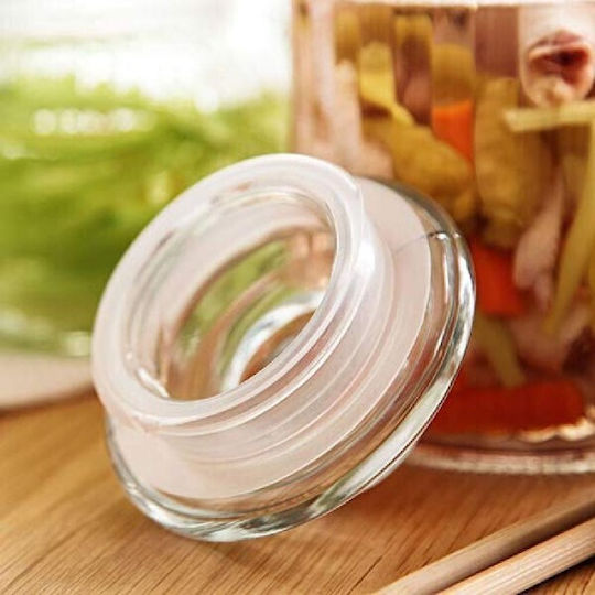 Viosarp General Use Vase with Airtight Lid Glass Transparent 500ml 1 Piece
