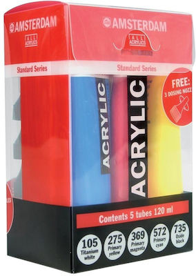 Royal Talens Amsterdam All Acrylics Standard Acrylic Colours Set 120ml 5pcs