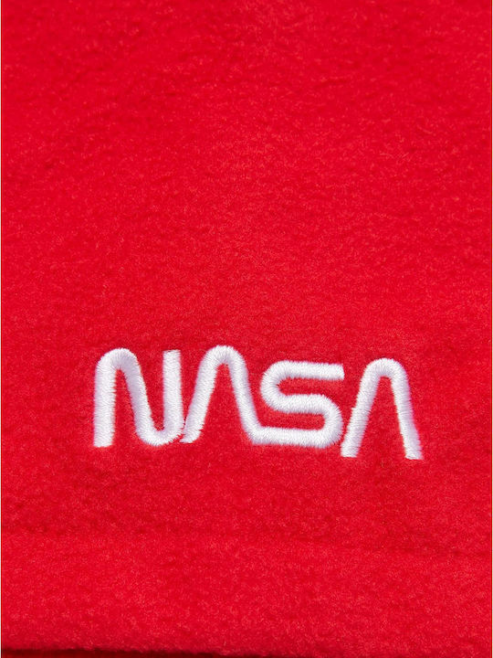 Nasa Fleece Set Ανδρικό Κασκόλ Λαιμού Fleece Κόκκινο