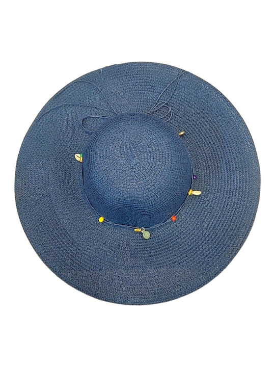 Modissimo Γυναικείο Ψάθινο Καπέλο Floppy Navy Μπλε
