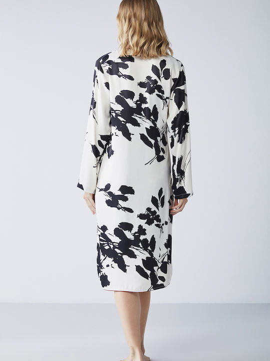 Penye Mood Winter Damen Robe mit Nachthemd Schwarz