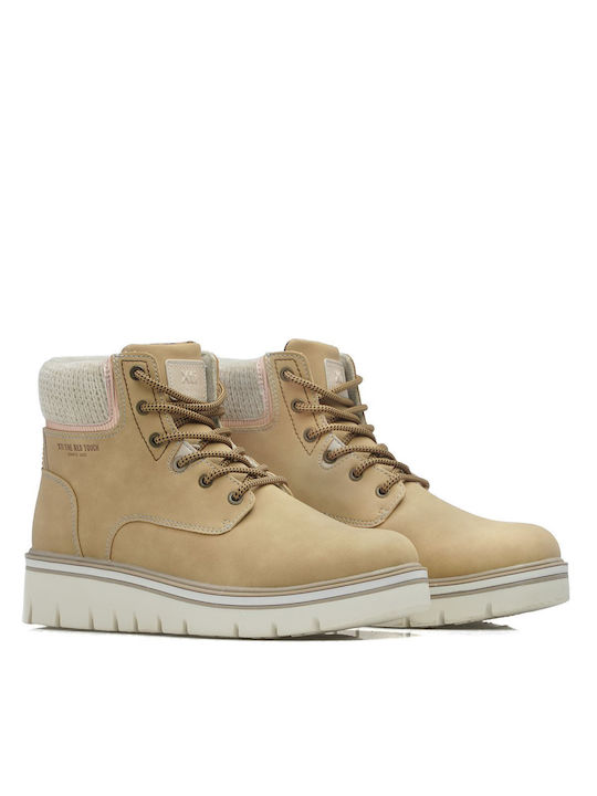 Xti Leder Damen Knöchelstiefel Beige