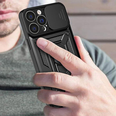 Techsuit Camshield Umschlag Rückseite Kunststoff Schwarz (iPhone 14) KF2313032