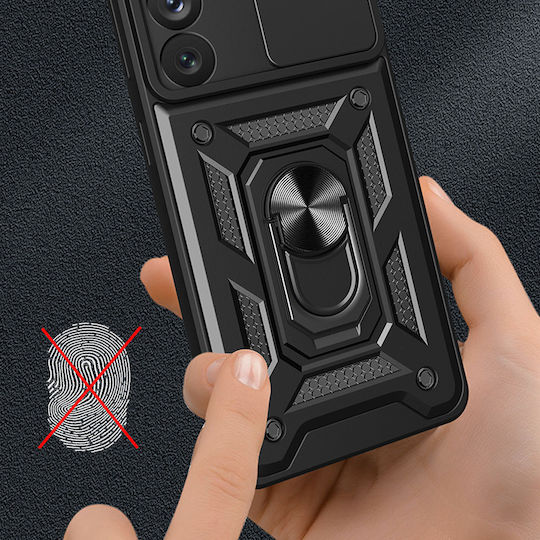 Techsuit CamShield Series Umschlag Rückseite Kunststoff / Silikon Schwarz (Galaxy S22 5G)