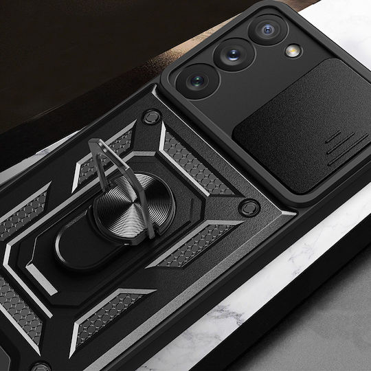 Techsuit CamShield Series Umschlag Rückseite Kunststoff / Silikon Schwarz (Galaxy S22 5G)