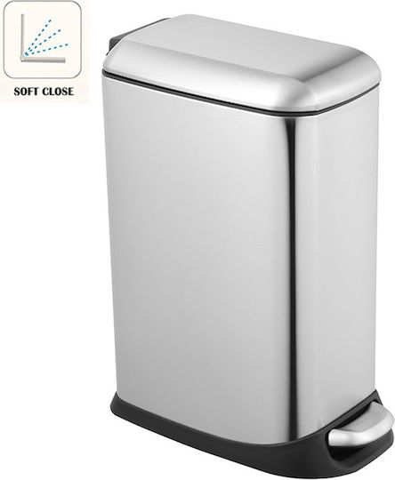 Vesta Inox Καλαθάκι Μπάνιου Soft Close 12lt Ασημί Vesta Inox Καλαθάκι Μπάνιου Soft Close 12lt Ασημί
