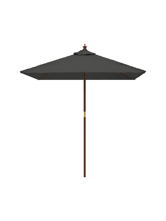 Round Wooden Parasol Anthracite F1.98xY2.31m
