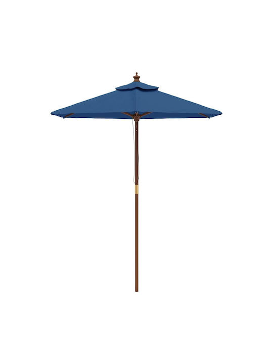 Runder Holz-Garten- und Terrassen-Sonnenschirm Blau F1.96xH2.31m