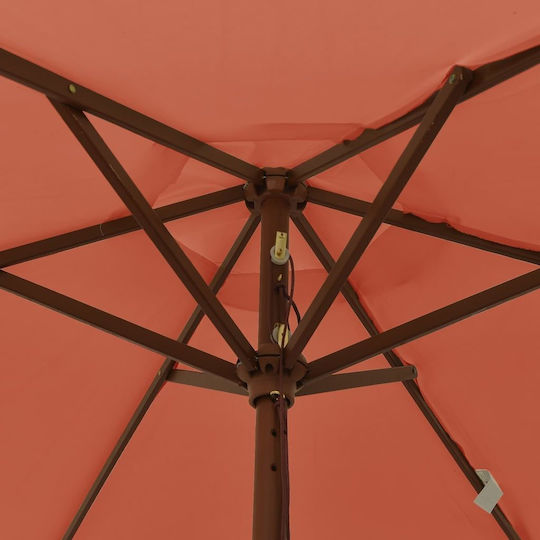 Round Wooden Parasol Terra Cotta Diameter 1.96xHeight 2.31m