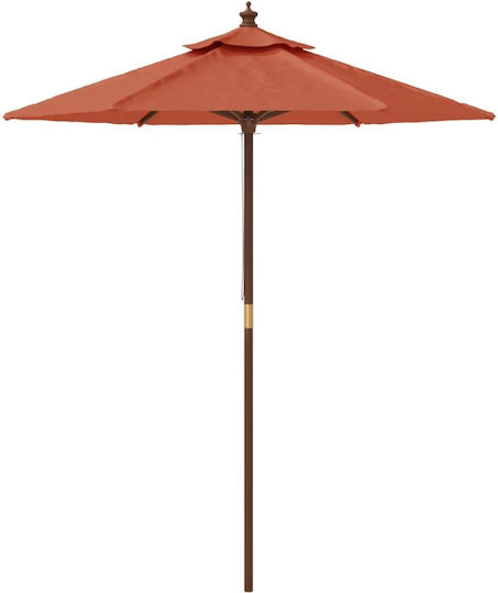 Round Wooden Parasol Terra Cotta Diameter 1.96xHeight 2.31m