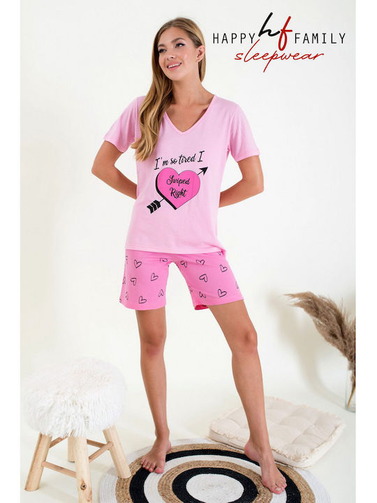 Happy Family Women's Pajama Short Sleeve - Pink