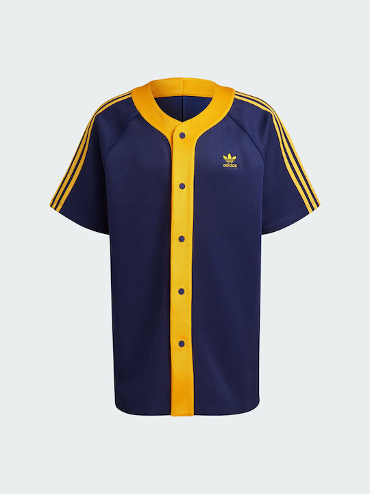 Adicolor Classics+ Tricou pentru bărbați cu mâneci scurte cu butoane Albastru marin