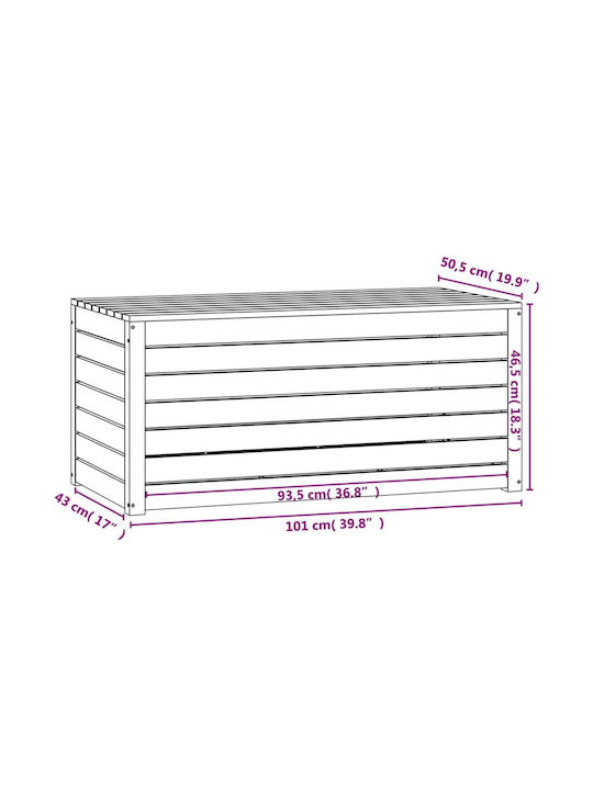 vidaXL Cutie de depozitare pentru exterior Lemn L101xW50.5xH46.5buc