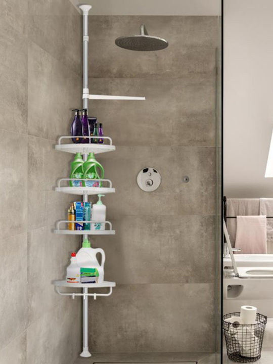 Factory MW-832 Corner Wall Mounted Bathroom Shelf Plastic with 4 Shelves 33x21.5x320cm White