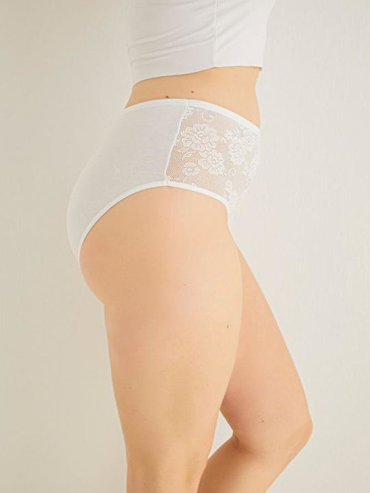 Rose High-waisted Women's Slip with Lace White