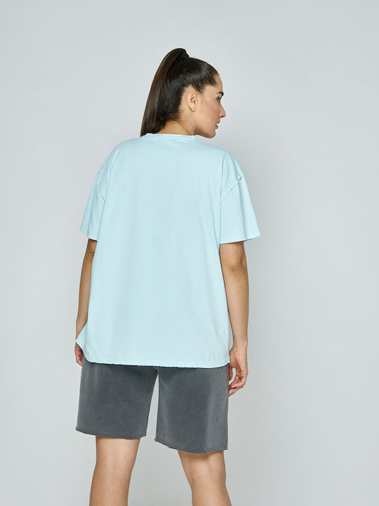 Mat Fashion Damen Sportlich T-shirt Blau