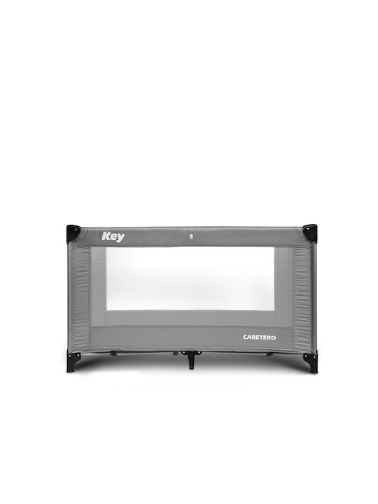 Caretero Key Παρκοκρέβατο με Στρώμα Graphite 125x64cm