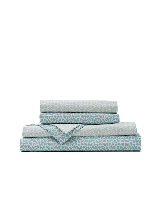Charalambidis Textiles Mosaic Pillowcase Set Turquoise 50x70cm.