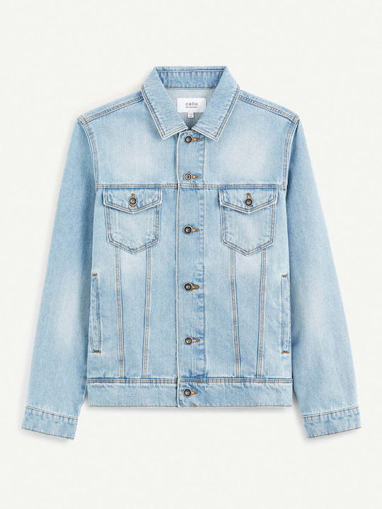 Celio Budens Men's Denim Jacket Light Blue