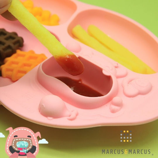 Marcus & Marcus Baby Food Plate Ollie made of Silicone Green