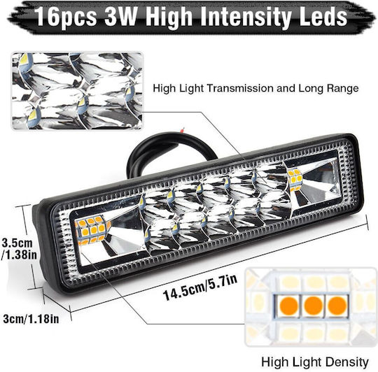 Factory Waterproof Headlights Car in Bar Shape LED 12V 48W 15cm with White Lighting 1pcs