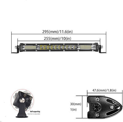 Factory Водоустойчив Фарове Фар за кола с форма на лента LED 12V 102W 28см с Бял Осветление 1бр