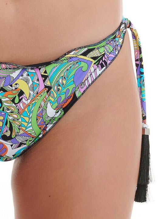 Picasso Bikini Slip with Ties Black