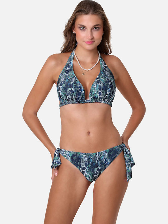 Bikini Brasilien mit Schnürchen Marineblau