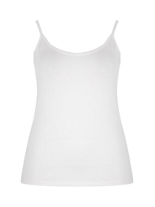 Damen Sommer Bluse mit Trägern Weiß