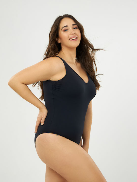 Mat Fashion One-Piece Swimsuit Black