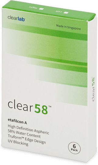 Clearlab Clear58 6 Месечно Контактни Лещи Хидрогел с UV Защита
