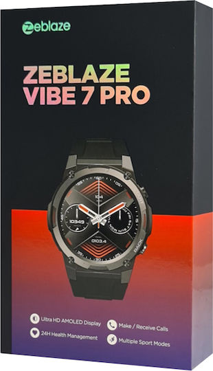 Zeblaze Vibe 7 Pro Aluminium 49mm Smartwatch με Παλμογράφο (Μαύρο)