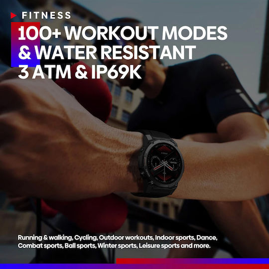Zeblaze Vibe 7 Pro Aluminium 49mm Smartwatch με Παλμογράφο (Μαύρο)