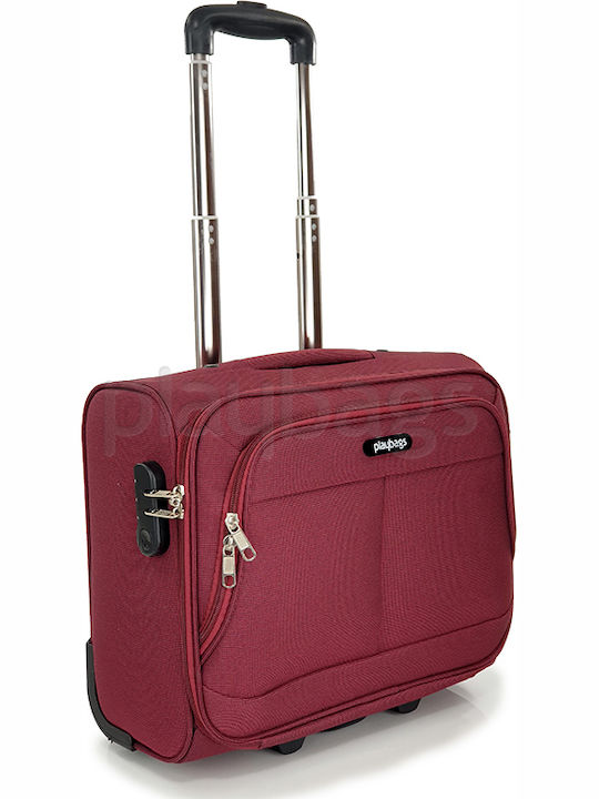 Playbags Βαλίτσα Ταξιδίου Καμπίνας Υφασμάτινη Μπορντό με 2 Ρόδες Ύψους 40.6εκ.
