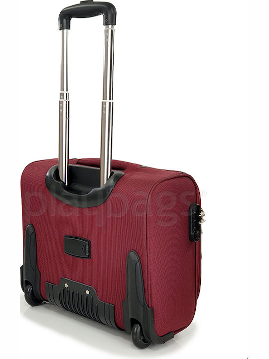 Playbags Βαλίτσα Ταξιδίου Καμπίνας Υφασμάτινη Μπορντό με 2 Ρόδες Ύψους 40.6εκ.