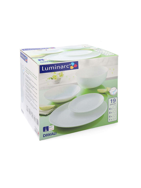 Luminarc Diwali Porcelain Dinnerware Set White 19pcs