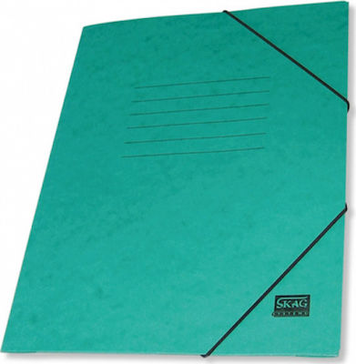 Skag Φάκελος Πρεσπάν με Λάστιχο και Αυτιά για Χαρτί A4 Πράσινος