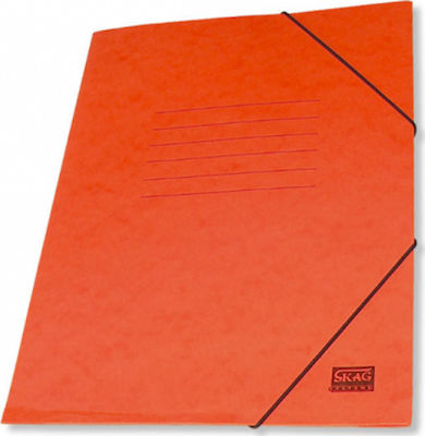 Skag Folder Prespan with Rubber Band and Ears for Paper A4 Orange