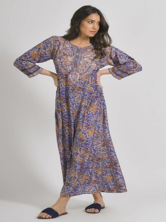 Ble Resort Collection Feminin Lung Caftan de Plajă Albastru