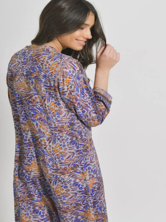 Ble Resort Collection Women's Maxi Caftan Beachwear Blue
