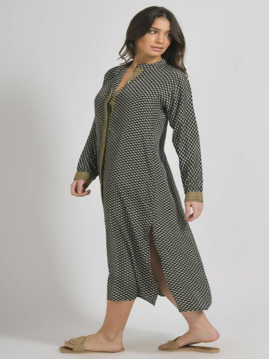Ble Resort Collection Feminin Lung Caftan de Plajă Negru