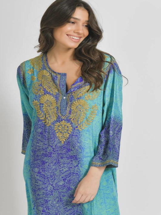 Ble Resort Collection Women's Maxi Caftan Beachwear Green