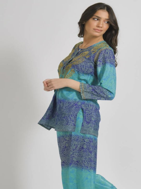 Ble Resort Collection Women's Maxi Caftan Beachwear Green