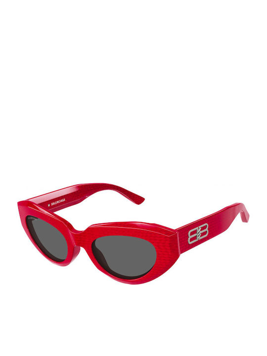 Balenciaga Damen Sonnenbrille mit Rot Kunststoff Gestell und Schwarz Linse