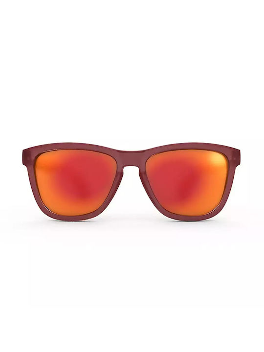Goodr Phoenix At A Bloody Mary Bar Unisex Sunglasses with Red Plastic Frame and Red Polarized Mirror Lens