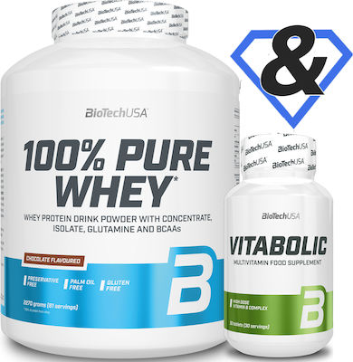 Biotech USA 100% Pure Whey Proteină din Zer Fără gluten cu Aromă de Biscuit negru 2.27kg